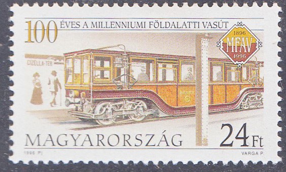 Budapesti földalatti vasút 100. évforduló: bélyeg. Forrás: albumportal.hu