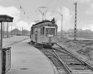 68-as villamos az ep Örs vezér téri végállomáson, 1961. Fotó: BKV archívum / MMKM. Forrás: Budapest régi képeken (FB-csoport)