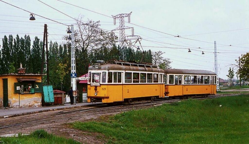 44-es villamos végállomása a Rákos-pataknál. Forrás: Budapest régi képeken (Facebook)