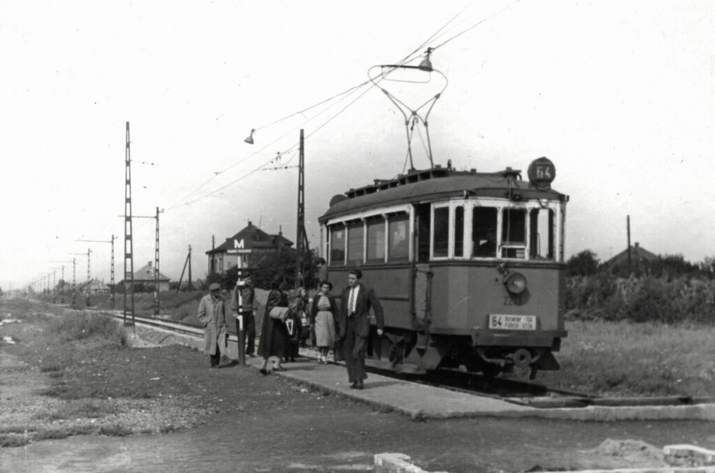 64-es villamos végállomása. Forrás: Zugló régi képeken (Facebook)