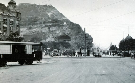 Szent Gellért tér, 1932; balra a HÉV. Forrás: Fortepan / Bor Dezső