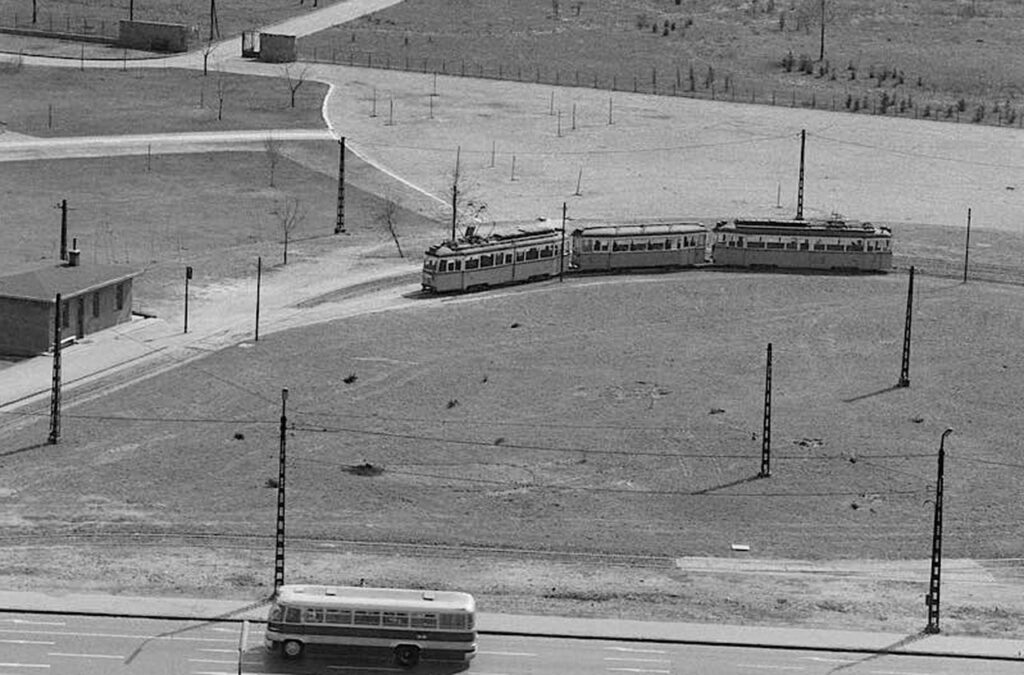 Goldmann György tér, 1965. április 6.. Kép.: MTI / Fényes Tamás . Forrás: Budapest régi képeken (Facebook)