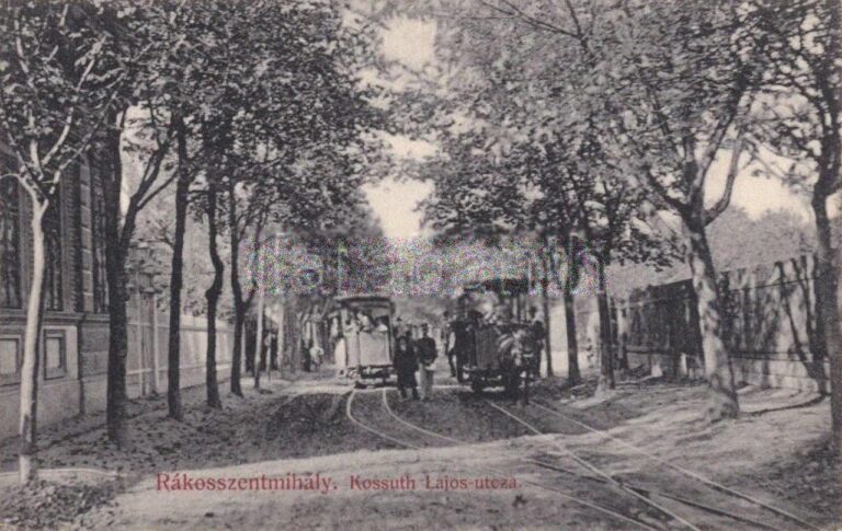 Rákosszentmihály, Kossuth u., lóvasúti kitérő, régi képeslap, 1907. Forrás: darabanth.hu