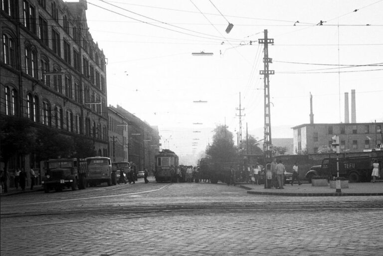 Dráva utcai villamos végállomás, 1963. Forrás: Budapest régi képeken (Facebook)