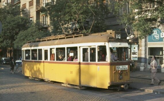 15-ös villamos végállomása a Jászai Mari téren, 1969. Budapest régki képeken (Facebook)